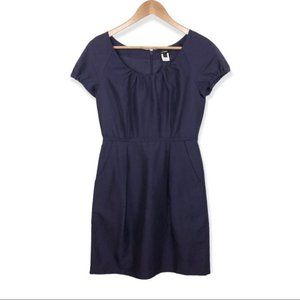 J. Crew Women’s Purple Short Puff Sleeve Cotton Silk Dolores Sheath Dress Size 2